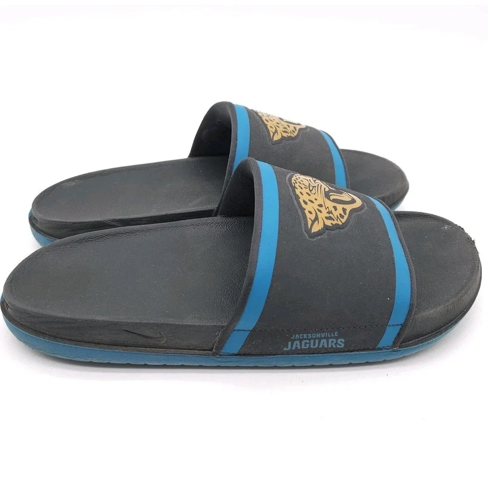 Nike Jacksonville Jaguars (Mens 8) Offcourt Slides Slip On Sandals NFL Football‎